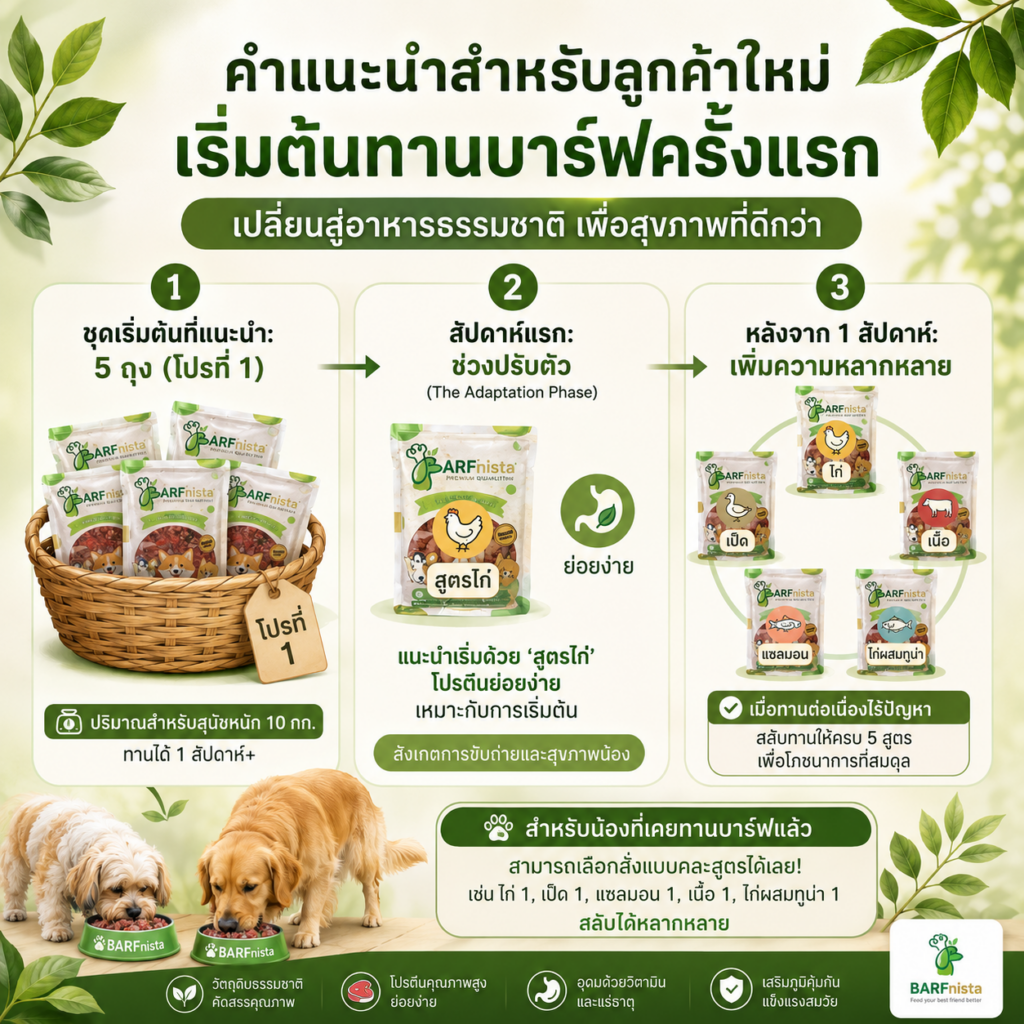 บาร์ฟสุนัข สูตรBalance สำหรับลูกสุนัขและสุนัขโต