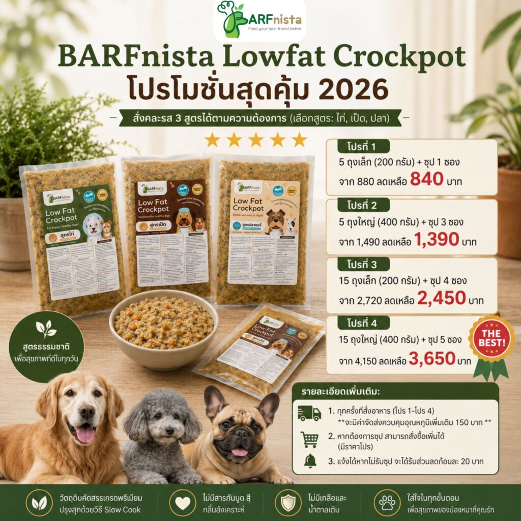 อาหาร Lowfat Crockpot สำหรับสุนัข 10 ปี ขึ้นไป